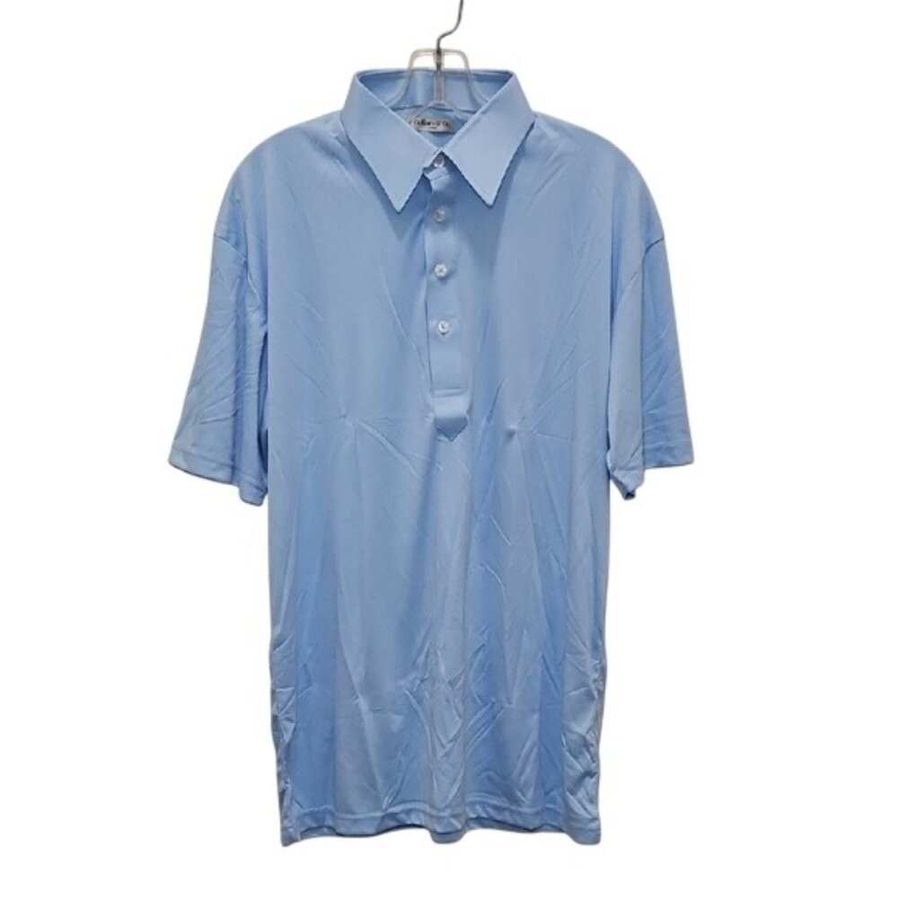 Collars & Co. Dress Firm Collar Polo Shirt Large New Blue Office Career Golf